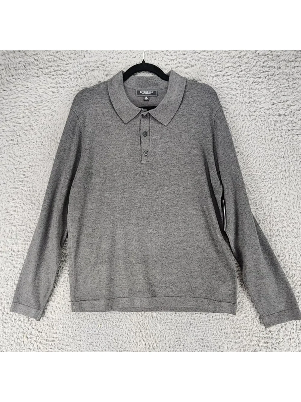 Liverpool Sweater Mens Medium Gray Long Sleeve Collared Pullover *NWT*